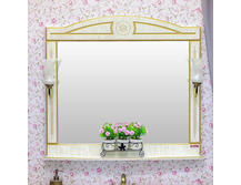 Зеркало для ванной Sanflor Адель 100 белый/патина золото